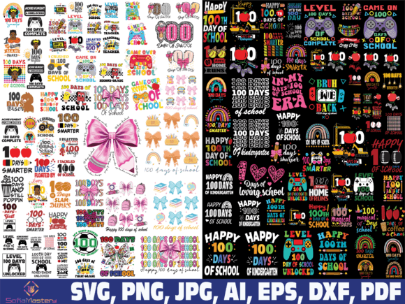 100 Days of School Kinderagarten SVG for Crafts and Graphics