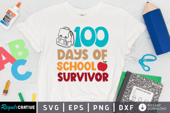 100 Days of School Survivor SVG for Crafts and Graphics