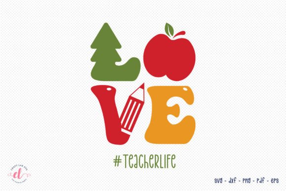 Love, Teacher Christmas SVG Design: A Graphic Asset for Crafts and Holiday Merch
