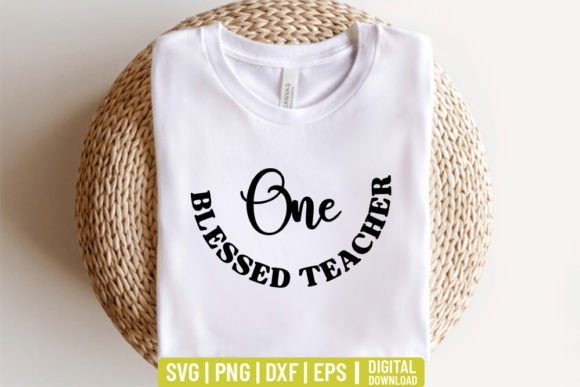 One Blessed Teacher - Retro Svg: A Graphic Design Asset for Crafts and Creative Projects
