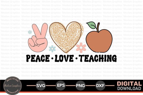 Peace Love Teaching SVG: A Retro Graphic Asset for Crafts and Merch