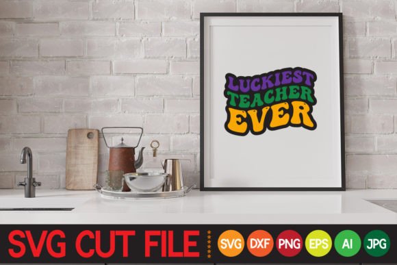 Retro Luckiest Teacher Ever SVG: A Versatile Graphic Design Asset for Crafts and Branding