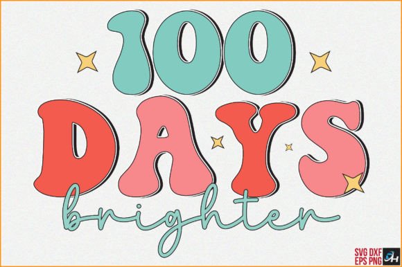 Retro SVG 100 Days Brighter: A Versatile Graphic Design Asset for Bloggers and Content Creators