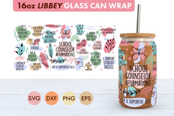 School Counselor SVG 16oz Libbey Glass: A Creative Design Asset for Branding and Crafts