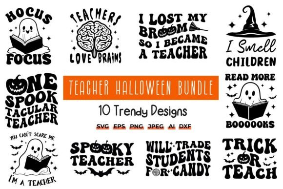 Teacher Halloween SVG Bundle: A Practical Graphic Design Asset for Crafts and Merch