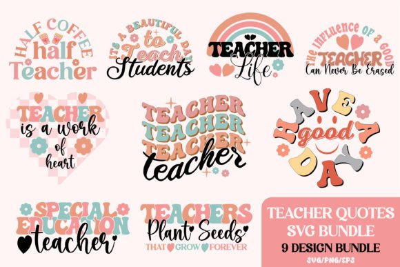Teacher Quotes SVG Bundle Design: A Versatile Graphic Asset for Local Business Branding