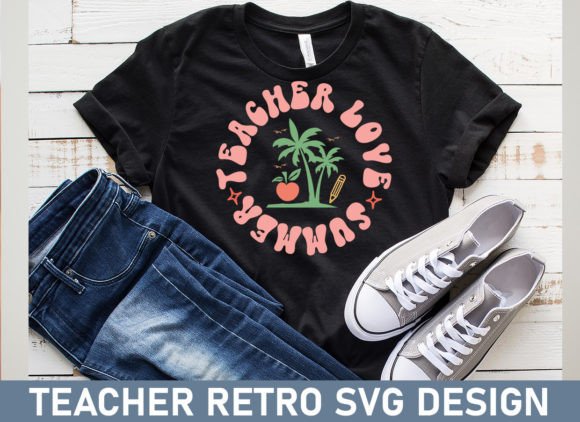 Teacher Retro SVG Design Template: A Crafts-Friendly Graphics Boost for Content Creators
