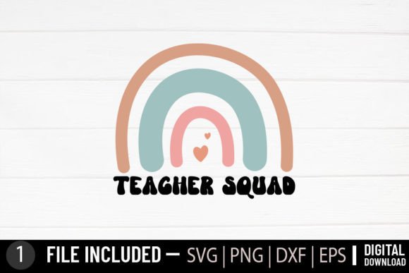 Teacher Squad - Teacher Retro Svg for Crafts & Graphics Projects