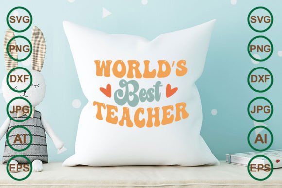Worlds Best Teacher Retro SVG Design for Crafts & Graphics
